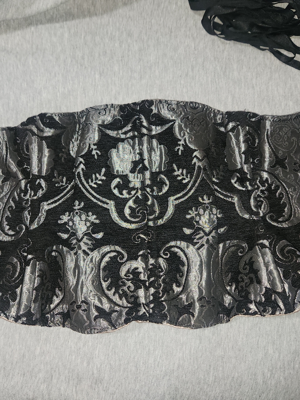 Ditd Black Medallion Wench Corset Brocade Silver Renaissance Faire Garb - Picture 3 of 6